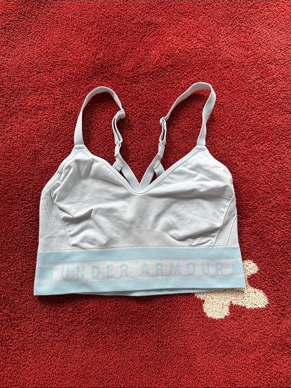 Under Armour Pale Blue Seamless Light Support Sports Bra